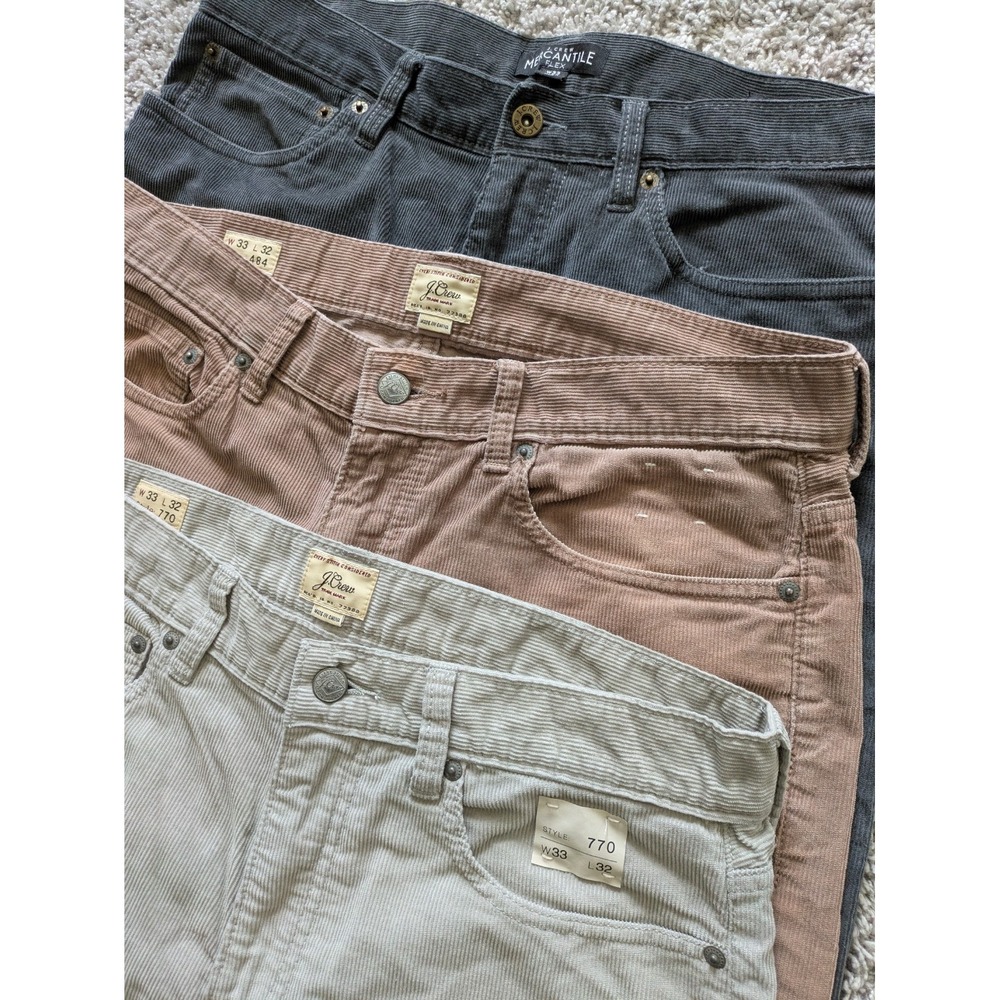 3 - J Crew‎ 484 770 Slim Fit Corduroy Pants Mens 33x32
